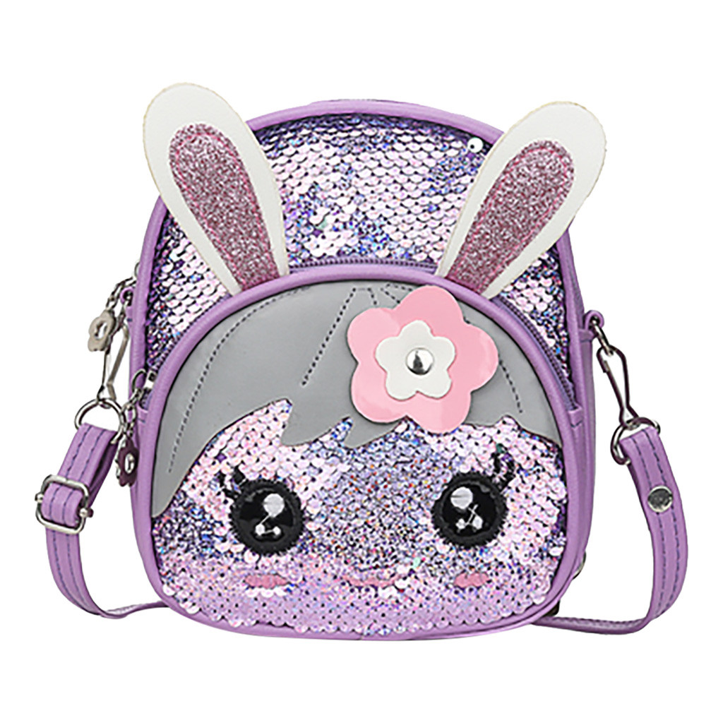 3D Cartoon School Bag Children Blinking Sequins Backpack Wild Cute Rabbit Ear Backpack детский рюкзак