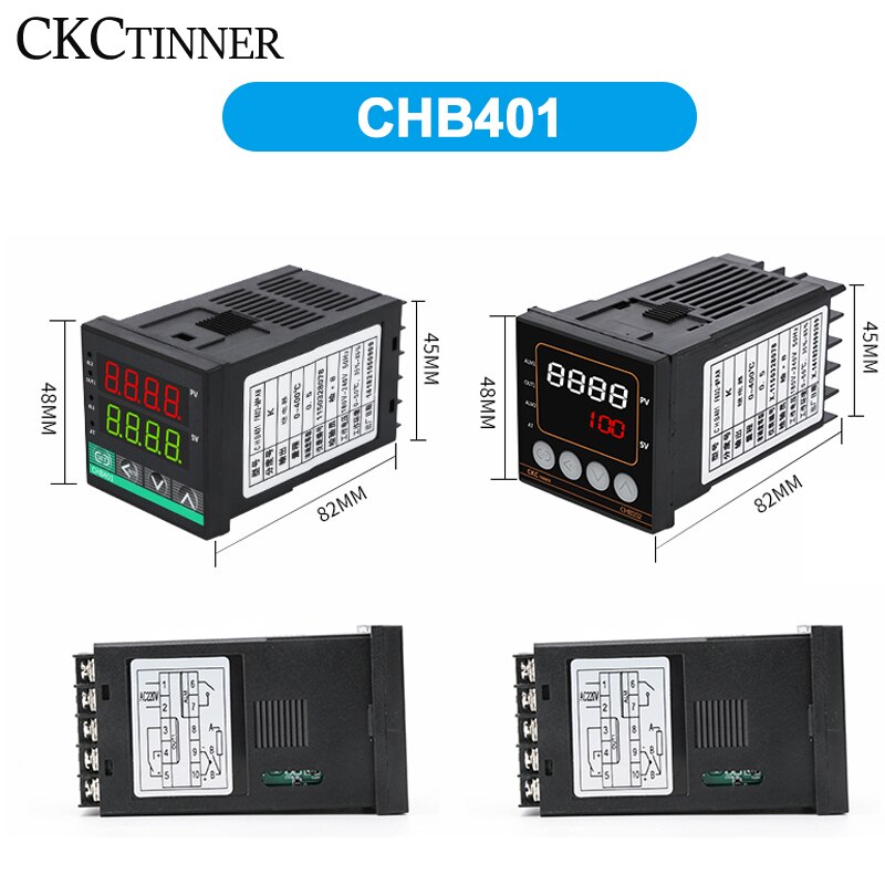 Dual Output SSR+Relay CHB402 CHB702 CHB902 Thermostat Digital Display Intelligent Universal Input Temperature Controller 220V: CHB401 relay