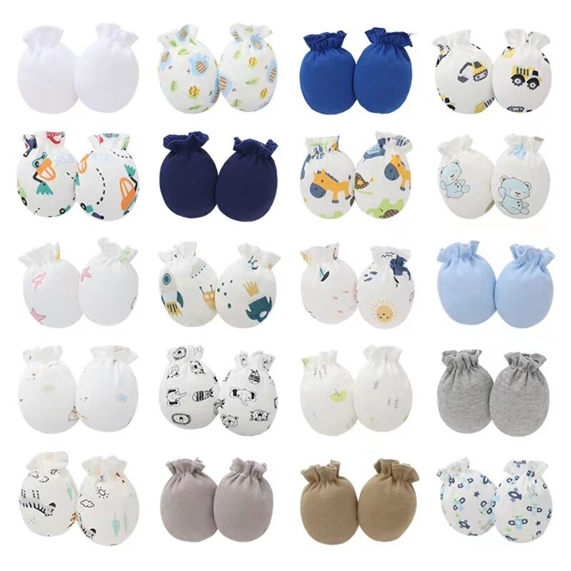 20 Pairs Baby Anti Scratching Soft Cotton Gloves Newborn Protection Face Handguard No Scratch Mittens Infants Supplies