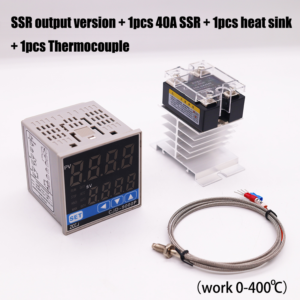 Thermostat de courbe de température programmable, 20 périodes, four, température et minuterie, rampe 2 en 1, contrôleur pid de trempage: Bleu