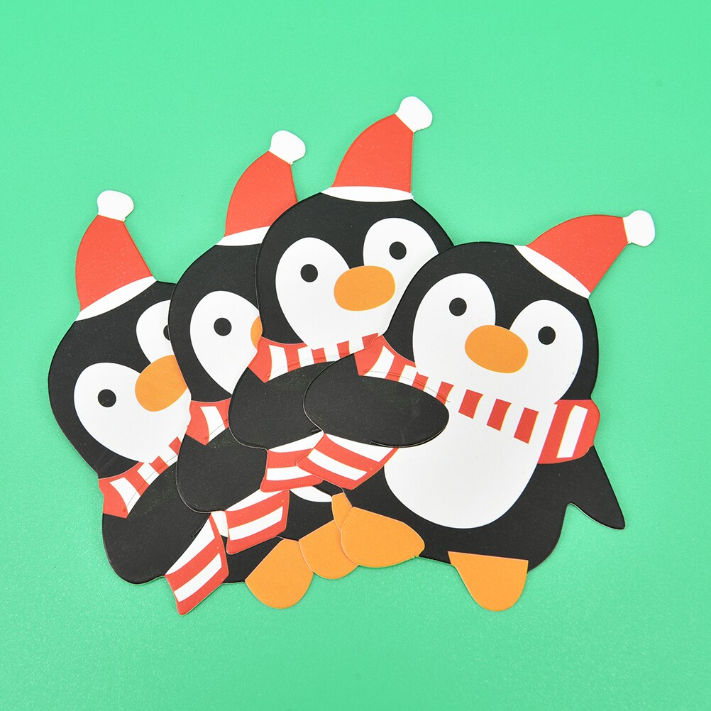 Christmas Lollipop Sticks Paper Candy Chocolate Cake Xmas Decor Penguins Santa Claus Snowman Cake Chocolate Pops 50pcs/lot