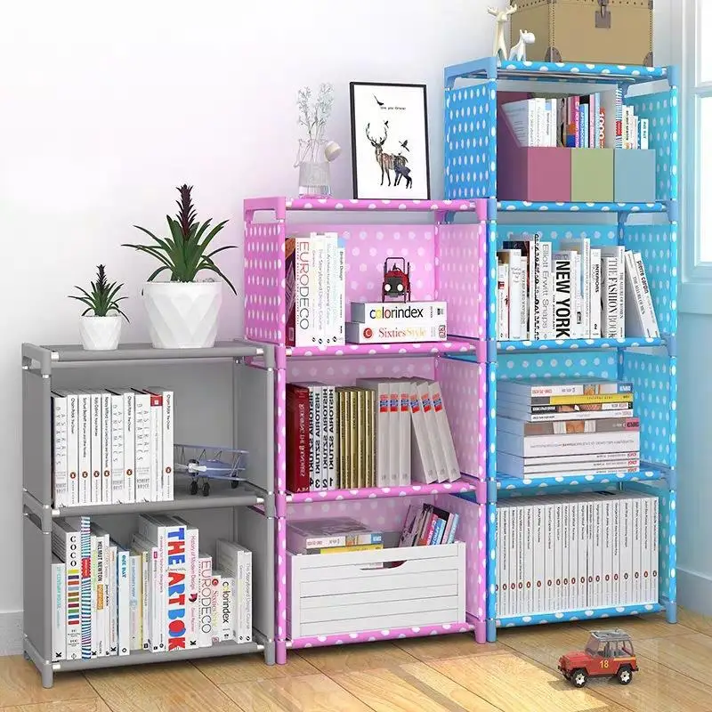 Estantería sencilla, estantería de fácil montaje, se puede mover, estante para desechos para niños, muebles para el hogar, estante para libros, soportes para taquillas de almacenamiento