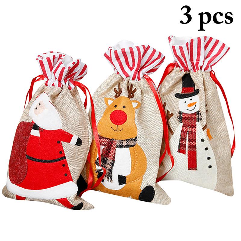 Sacs Cadeaux De Noël, Sacs à Bonbons De Noël Avec Cordon De Serrage Sacs De Noel En Velours Sacs En Peluche Pere Noel 98378366