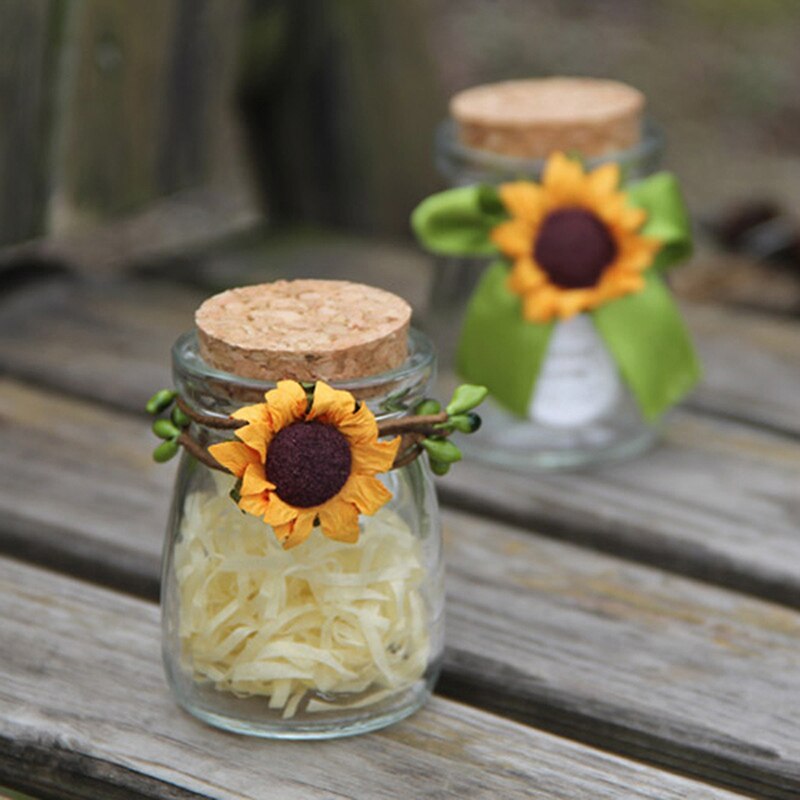 100pcs Homemade Sunflower Simulation Paper Sunflower for DIY Wedding Party Home Decorations LAD