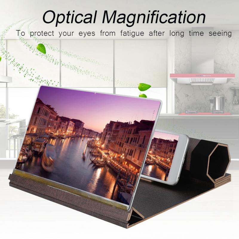 Universal 12inch Phone Screen Amplifier No Eyes Fatigue 2-4 Times Zooming Screen Phone Video Amplifier Stand Holder