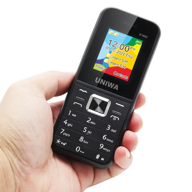 1/3/5Pcs UNIWA E1802 GSM Cellphone Senior Elder Telephone With Big Push Button 1.77" Dual SIM Feature Phone 1800mAh Flashlight