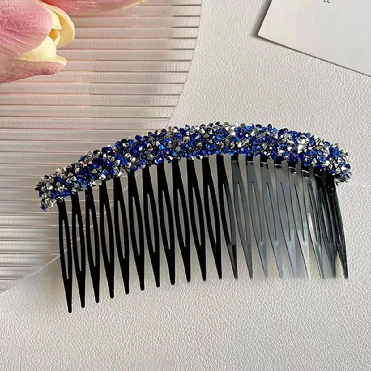 Peines de inserción de cristal para mujeres y niñas, Clips fijos para el cabello roto, organizador de Cabeza trasera, accesorios coreanos para el cabello, Clip para el cabello, peine para flequillo: Verde