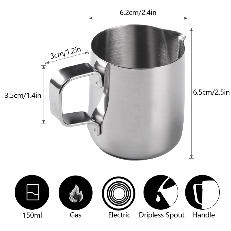 Pichet à lait en acier inoxydable, pour mousseur à café expresso, Barista Craft, Latte