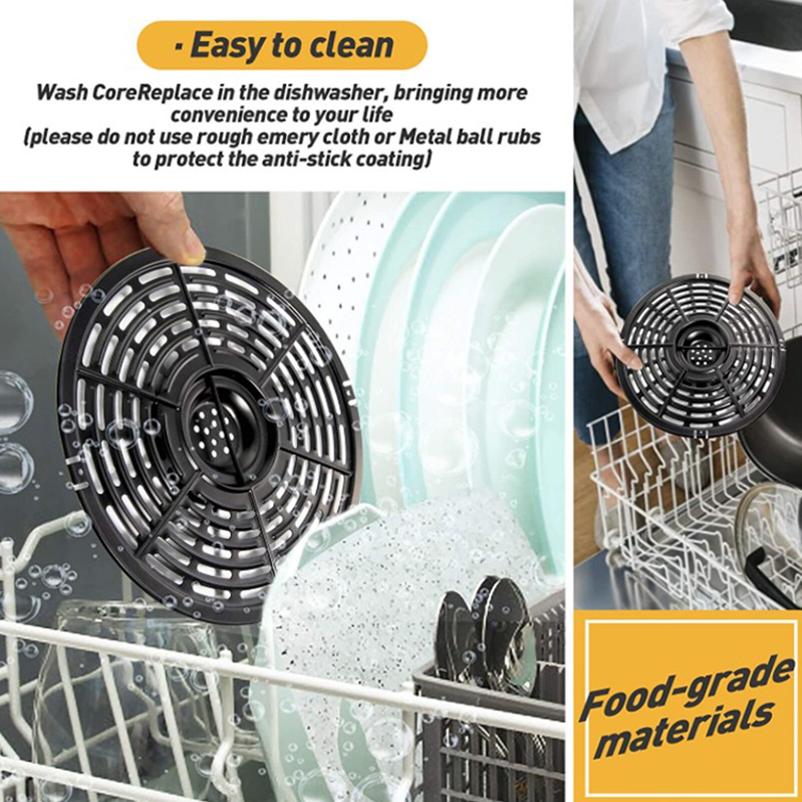 Multi-function Air Fryer Grill Pan Replacement Grill Pan Non-Stick Air Fryer Crisper Pan For Make Fried Potatoes Pizza Chicken