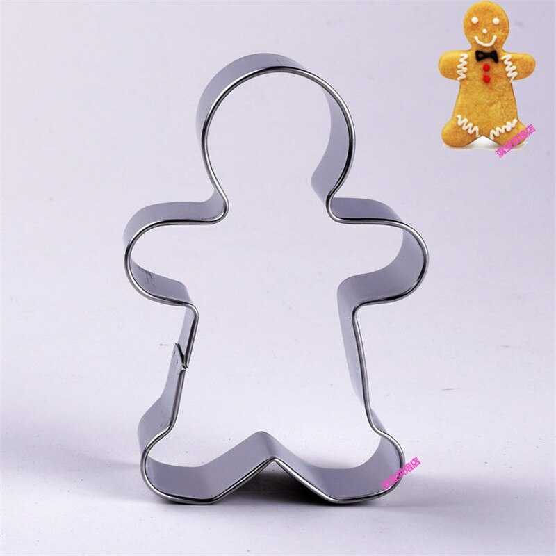 4 Stuks Kerst Cookie Cutter Rvs Cut Snoep Biscuit Mold Koken Gereedschap Kerstboom Peperkoek Metalen Cutters Mould