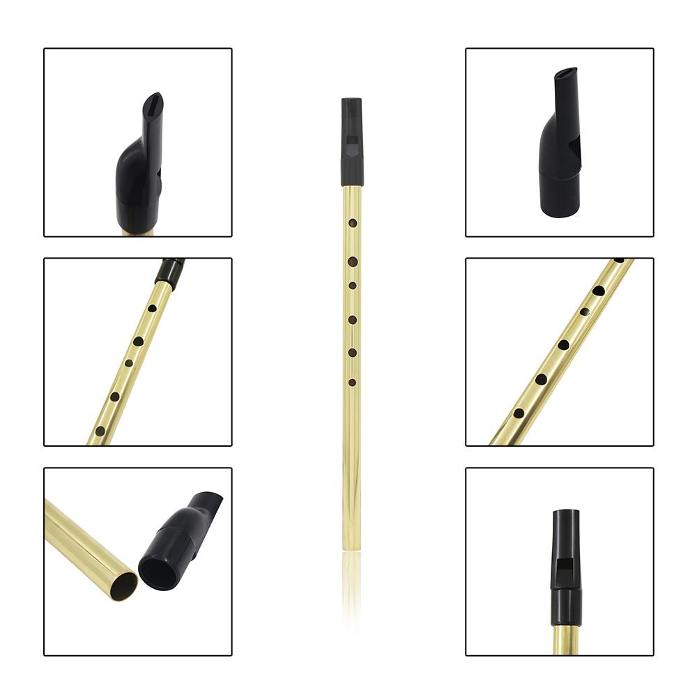 IRIN Irish Whistle Flute D Key Ireland Flute 6 Hole D Tone Gold Orff Musical Instrument Flute 30.3*1.5*1.2cm