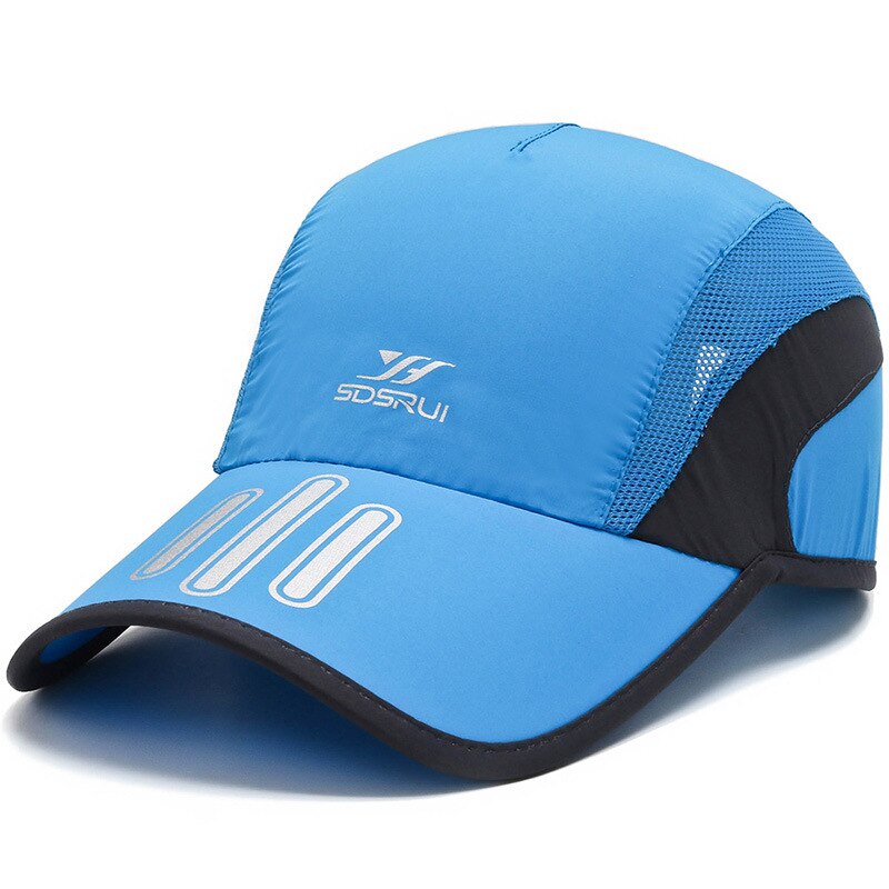 Bone Snapback Man Klimmen Mesh Running Snel Droog Ademend Sport Hoed Lichtgewicht Baseball Tennis Cap Hoed Voor Mannen: Sky blue