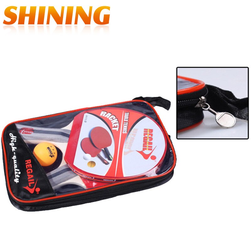 8020 Shake Hand Grip Lange Steel Tafeltennis Racket Ping Pong Paddle Puistjes In Rubber Ping Pong Racket Met zak Tafeltennis