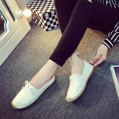 Bonitos zapatos informales de otoño para mujer, zapatos planos, mocasines blancos transpirables a la para mujer, zapatos antideslizantes de pescador, zapatos para conducir: 168White / 5
