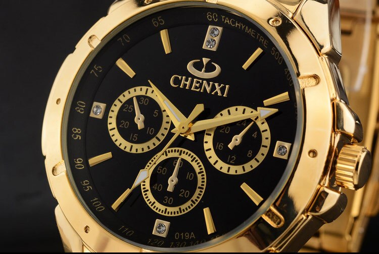 Chenxi Luxe Goud Heren Horloges Luxe Quartz Rvs Heren Horloges Luxe Mannen Horloges Relogio Masculino Horloge Mannen