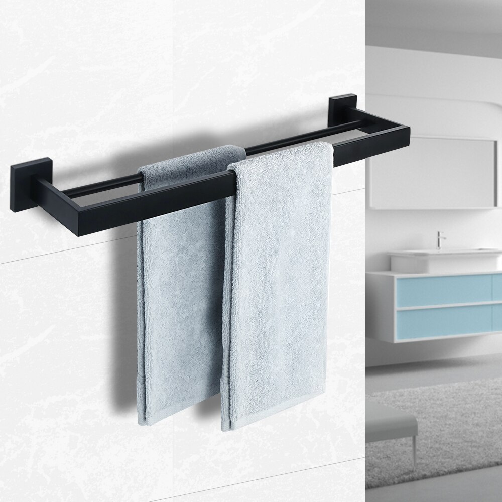 Toallero de acero inoxidable 304, colgador de toallas de baño, soporte de pared, doble barra, estante de almacenamiento de 24 pulgadas