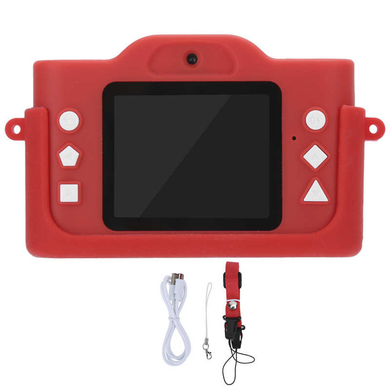 Santa Claus 40mp Front Rear Dual Camera Kid Camera Small Video Recorder with MP3 Red Child Camera