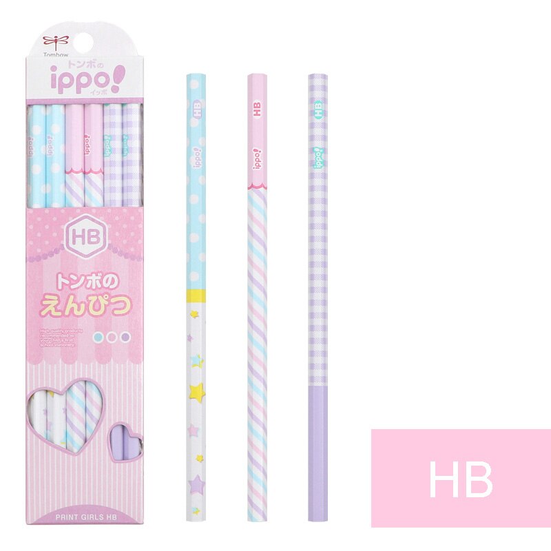 Tombow ipppo student pencils  hb 2b eenvoudige potloden kawaii houten kinderpotloden japanse schoolbenodigdheden: Mooie roze hb
