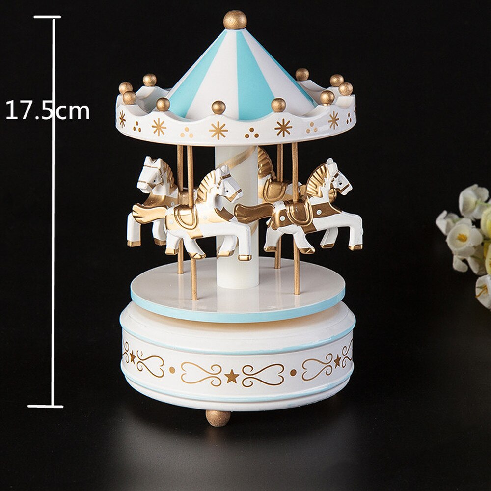 Merry-go-round music boxes Music baby room decoration Unisex Christmas Horse Carousel Box home decor WF916