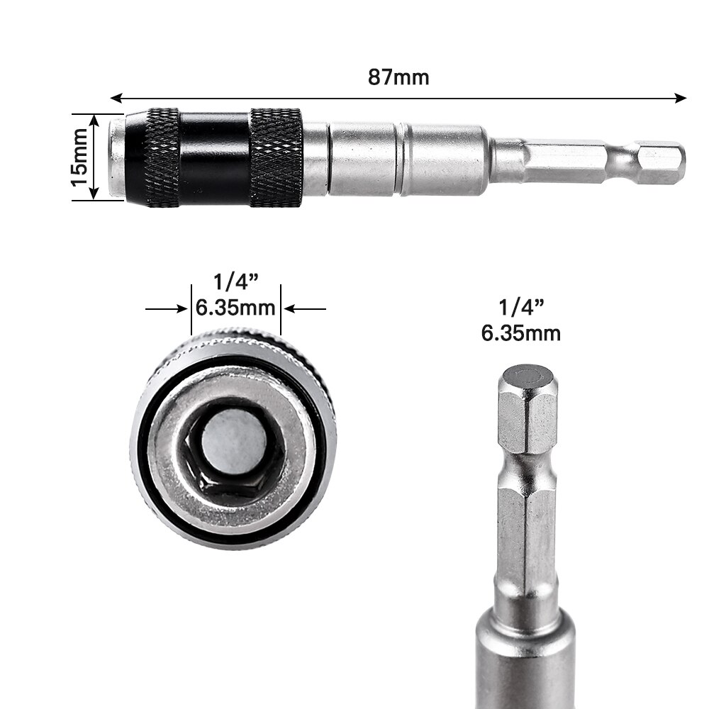 Magnetisk skruvborr justerbar magnetisk svängbar spetshållare 1/4 "hex -skaft elektrisk skruvmejselborrförlängningsadapter