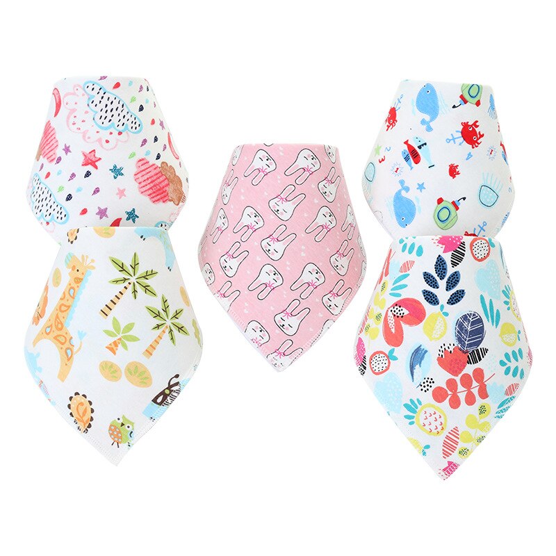 Baby Bibs Cotton Baby Feeding Apron Triangle Cute Baby Bibs Girls Boys Cartoon Feeding Scarf Bib Collar Bib Burp Cloth