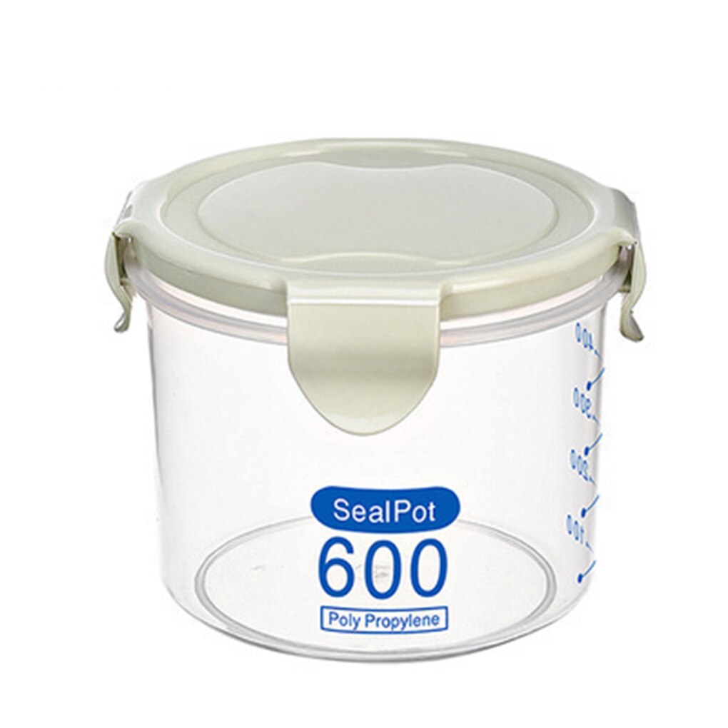 Fenkicyen Buckle PP Sealed Food Container Transparent Cereal Round Storage Jar Holders Kitchen Clear Seasoning Containers: NO.3