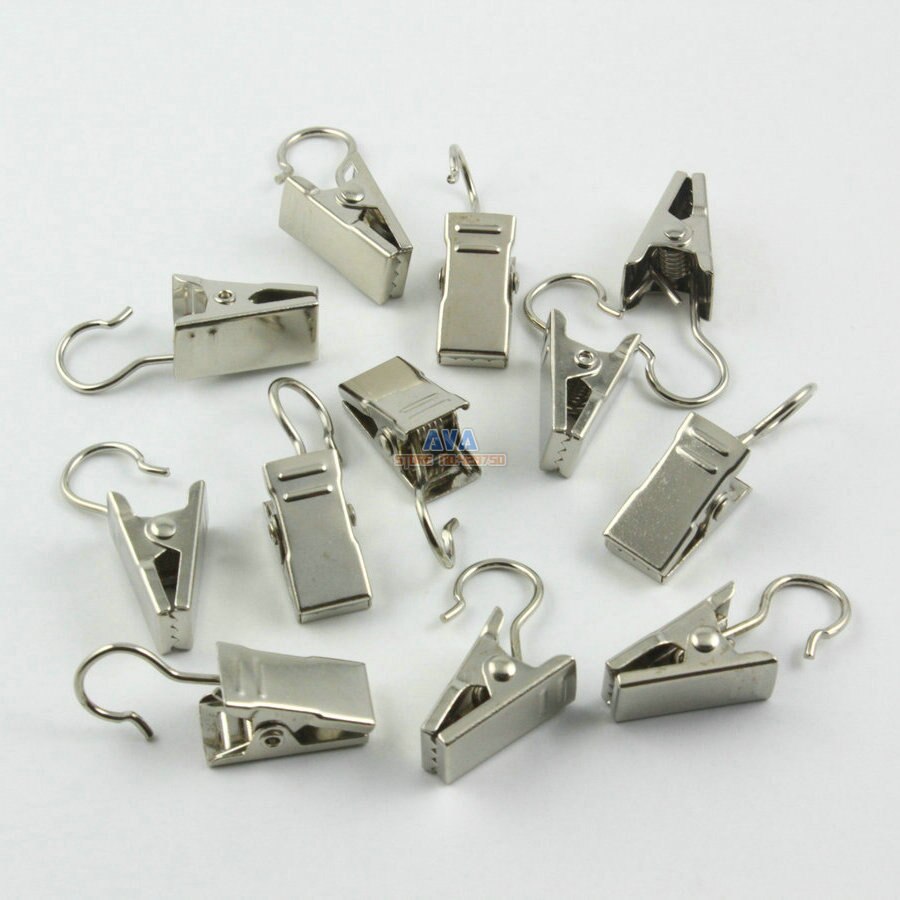 50 Stuks 32x9.5mm Zilveren Haak Clips voor Gordijn Gordijn