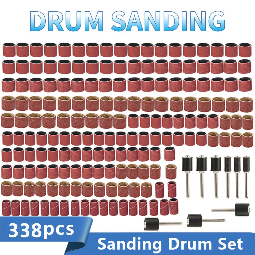 338pcs Nail Drill Bits Sanding Bands Set #80#120#320 Electric Nail Machine Nail Art Tools Abrasive Tools Sanding Bands