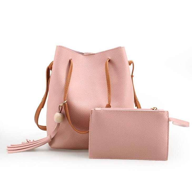 Bolso de mujer a la , conjunto de bolso, monedero, bolso de hombro, bolso de mensajero, bolso cruzado, novedosa de piel sintética: Rosa