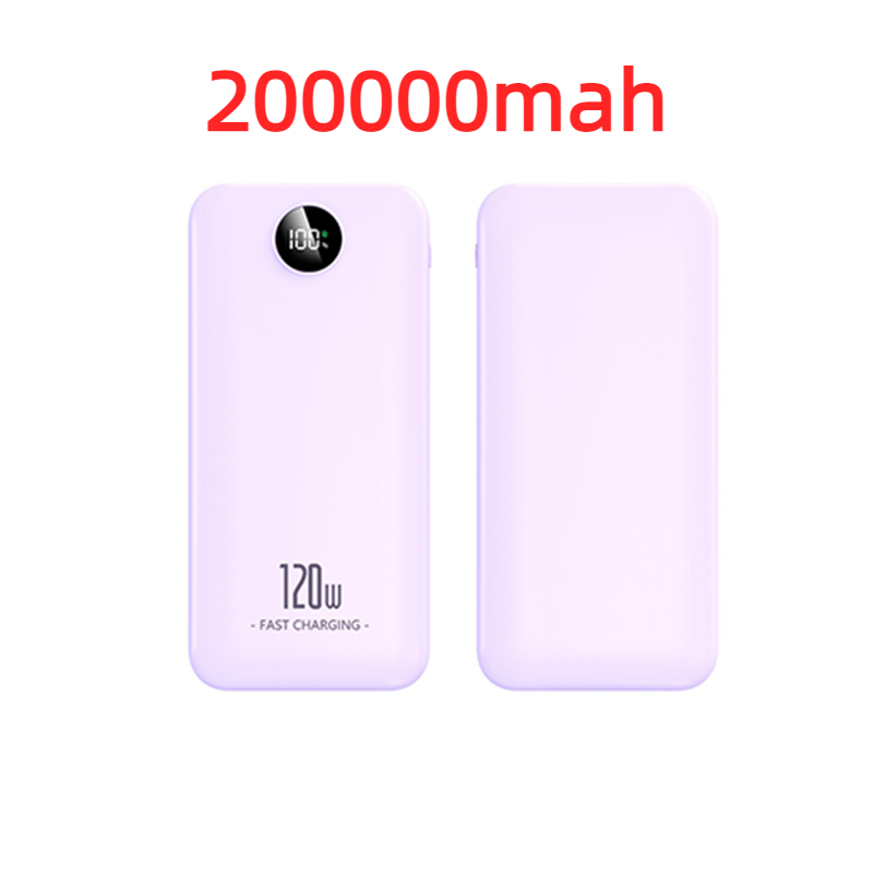 Xiaomi 120W Power Bank 200000mAh Large Capacity Fast Charging Mobile Portable Digital Display Spare Battery for Iphone Huawei: green