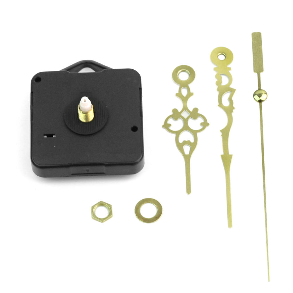 Black Quartz Wall Clock Movement Mechanism Gold Hands DIY Repair Parts Kit Replace