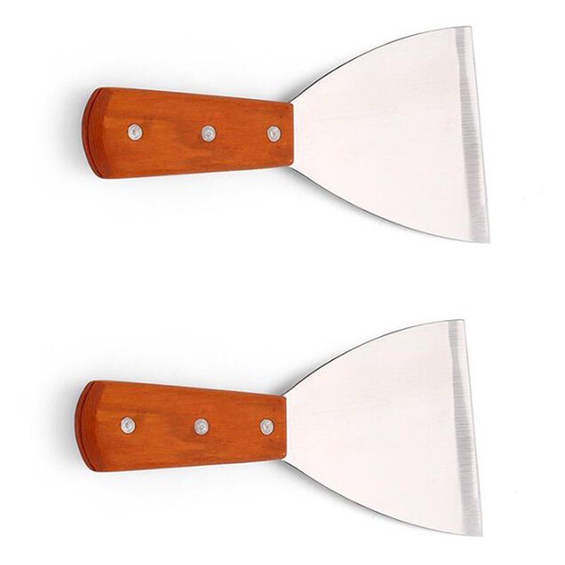 Espátula para parrilla inclinada de acero inoxidable, espátula plana para comedor, hoja recta para parrilla y uso de la cocina, 2 uds.