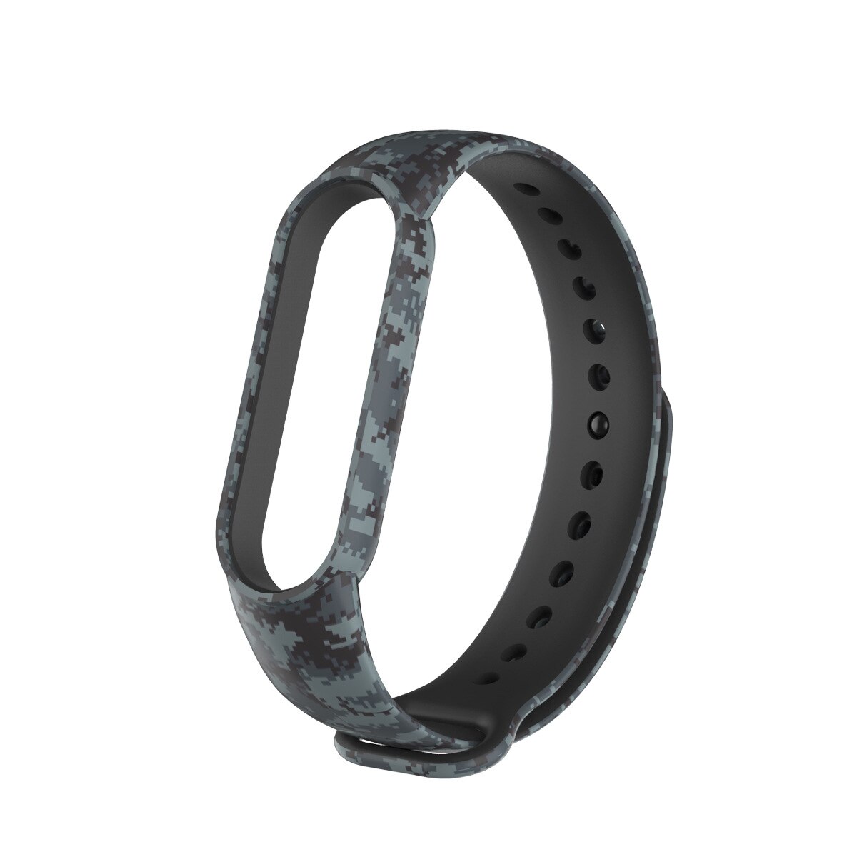 Print Pattern Bracelets Mi Band5 Mi Band 6 Strap Sports Wristband Adjustable Bracelets For Sport Silicone TPU straps: Digital grey