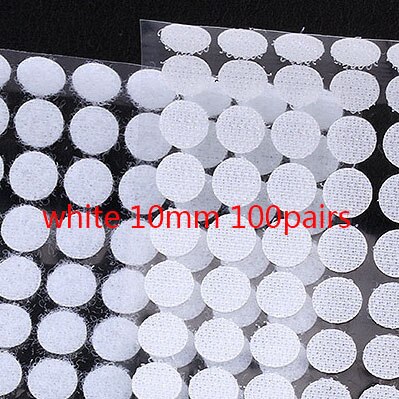 Selbst Klebe Verschluss Band Haken und Schleife verrotten Gelb Grün Blau Punkte Aufkleber Runde Starken Klebstoff Dual Band 10mm 15mm 100Paare: 10mm Weiß 99 Paar