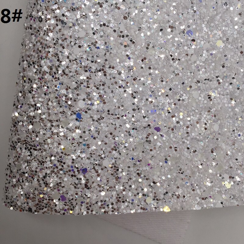 1PC 21X29CM Glitter Fabirc, Chunky Glitter Leer, glitter Lederen Lakens Voor Maken Bows LEOsyntheticoDIY T367A: 8
