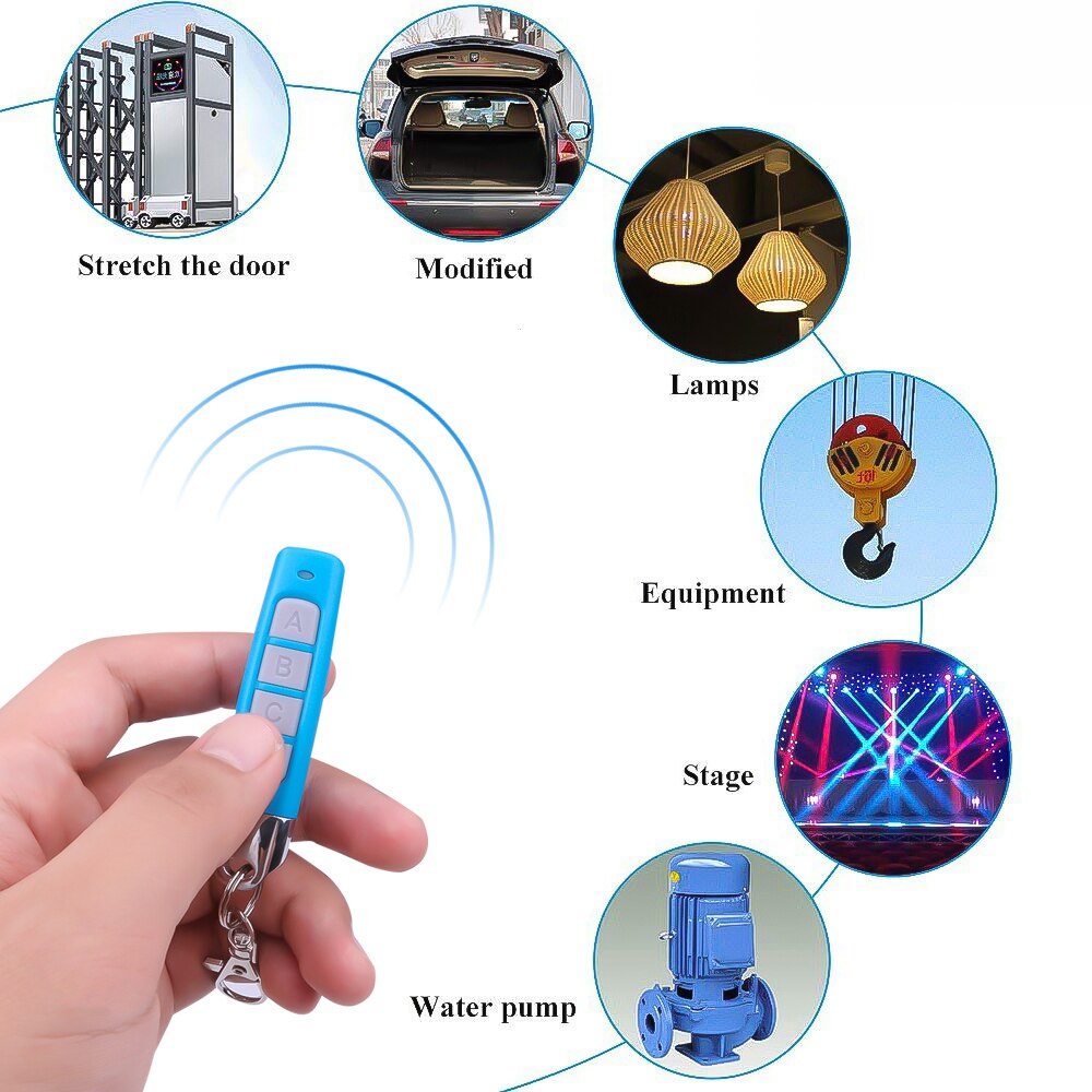 kebidu 433MHZ 4 Buttons Clone Remote Control Wireless Transmitter Garage Gate Door Electric Copy Controller Anti-theft Lock Key