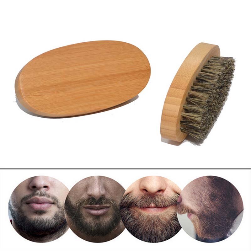 1 stk mænd skæg børste naturlig ornebørste barbering kam ansigtsmassage håndlavet gul overskæg børste skønhedspleje
