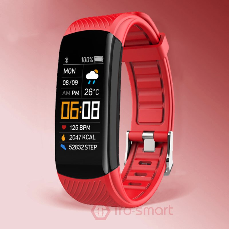 C5s digitale ur kvinder mænd sportsure elektronisk led dame armbåndsur til kvinder kvinde ur fitness armbåndsur timer: Rød