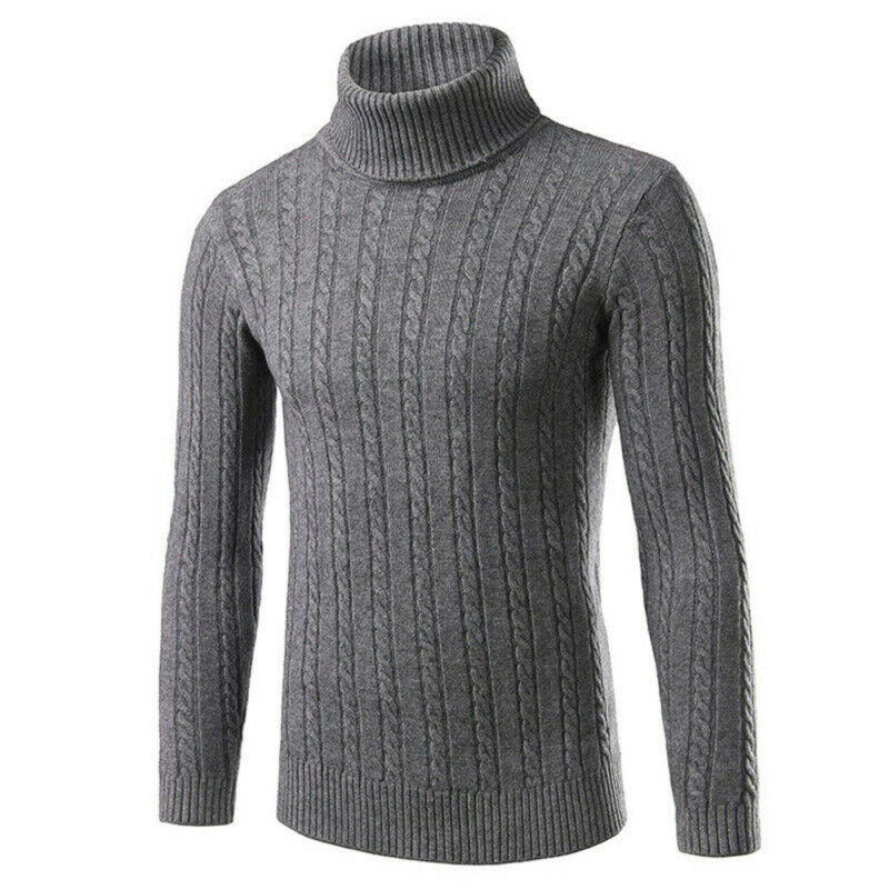 Herre høst vinter varme gensere termisk bomull turtle neck skivvy turtleneck genser stretch topper tykk pullover genser m -2xl