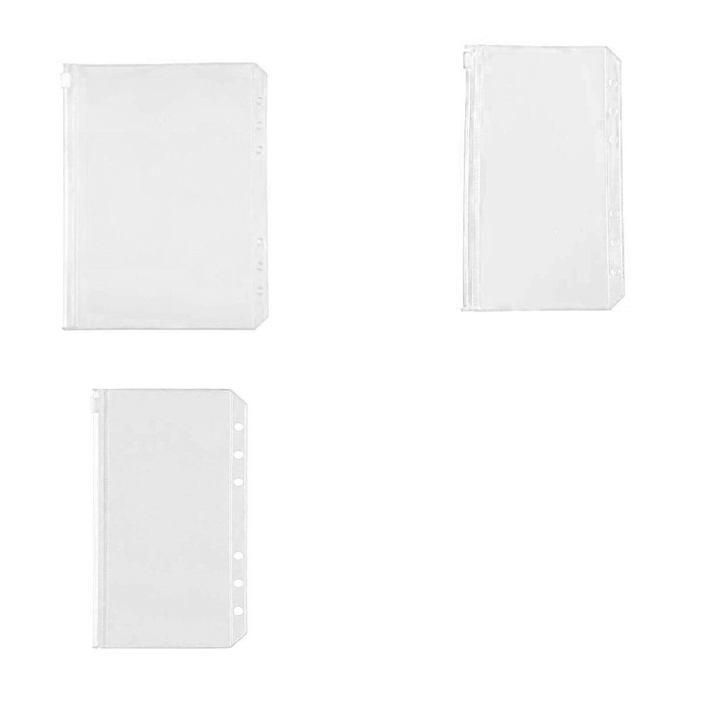 A5/a6/a7 3 pçs solta folha anel binder pasta solta folha saco pasta bolsos convenientes para 6-anel caderno impermeável proteger: 3pcs 3 size