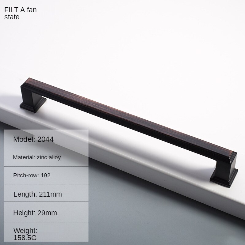 Cabinet Handles Modern Cabinet Handle Square Furniture Hardware Stainless Steel Kitchen Door Knob Cupboard Wardrobe Drawer Pulls: 192-Black Gulas