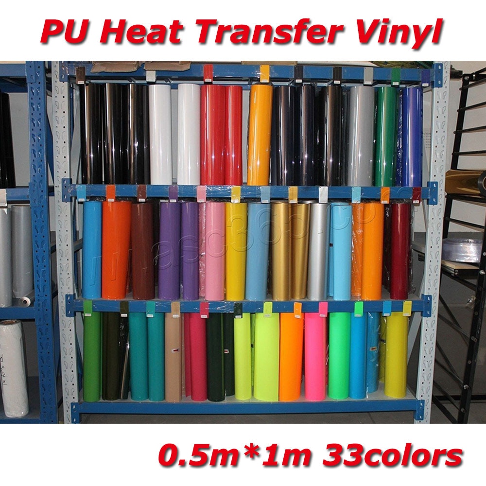 1yard 50x100cm PU Vinyl for T-Shirt DIY Heat Press Transfer HTV Cutting Plotter Craft Iron On HTV Printing Paper