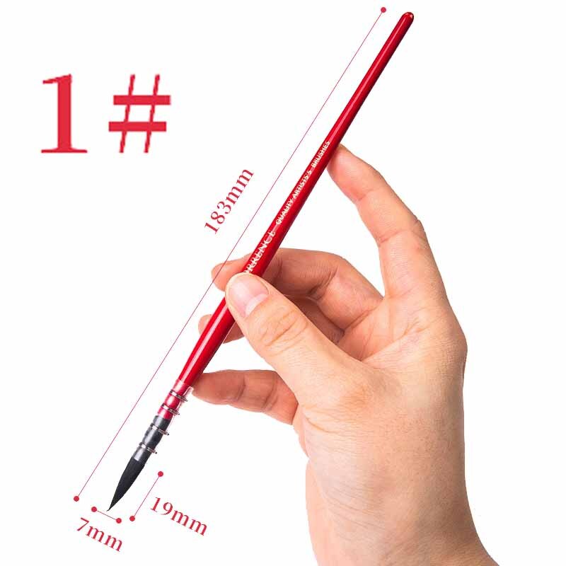 Round Squirrel Hair Watercolor Paint Brushes Set Handmade PaintBrush for Art Painting Gouache Wash/Mop Acrylic Brush Supplies: 1