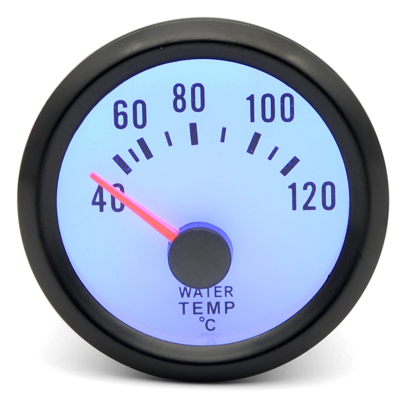 Boost / vand temp / olietemp / olie presse / spænding / omdrejningstæller omdrejningstal gauge 2 '' 52mm analog led sort sag med blå led: Vand temp