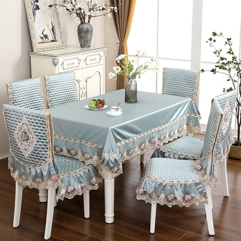 Gouden En Jade Eetkamerstoel Pak Stoel Cover Stoel Kussen Terug Tafelkleed Eettafel Doek Tafelkleed Rechthoekige: WHITE / 132*178CM
