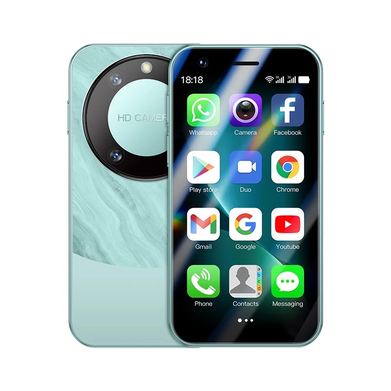 Soyes f8 pro max mini smartphone 3.0 polegadas 2000mah id facial duplo sim em espera jogar loja 3g telefone android 8.1 pequeno telefone: green / Pacote 3