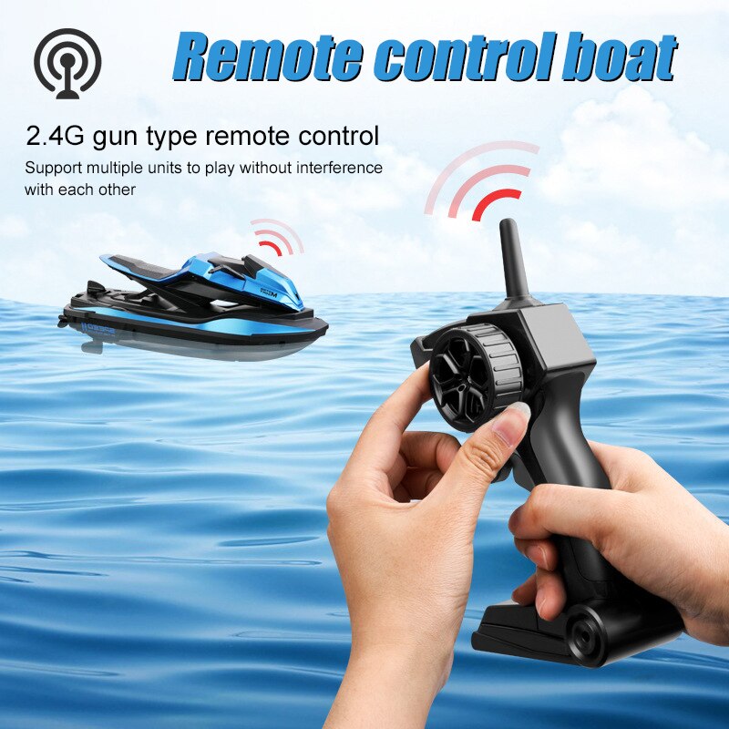 Barco RC 2,4G, barco a Motor eléctrico para niños, juguete de esquí acuático de verano, tiempo de LARGA RESISTENCIA Health99