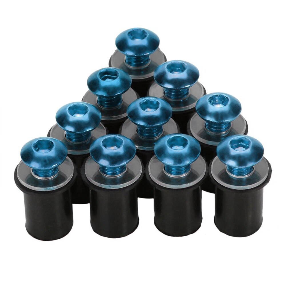 10pcs 5mm/0.20inch Motorcycle Windscreen Windshield Bolt Screw Kit Aluminum Motorcycles windshield Bolt Motorcycles Accessories: Blue