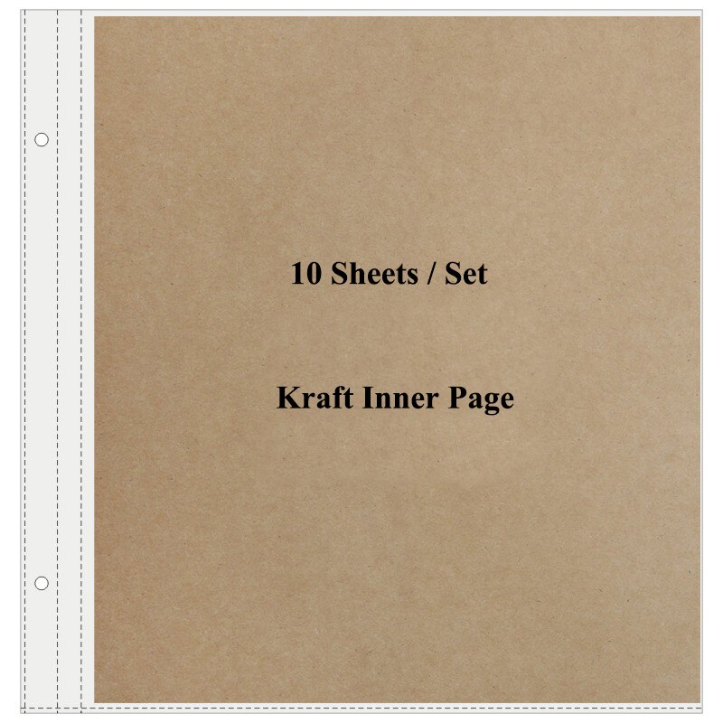 12Inch Photo Album Scarpbook Wedding Scrapbook Album Blank Cover Baby Cardboard Album Photo Travel Albums For Photos With PP Bag: Paper-10 Sheet-Kraft