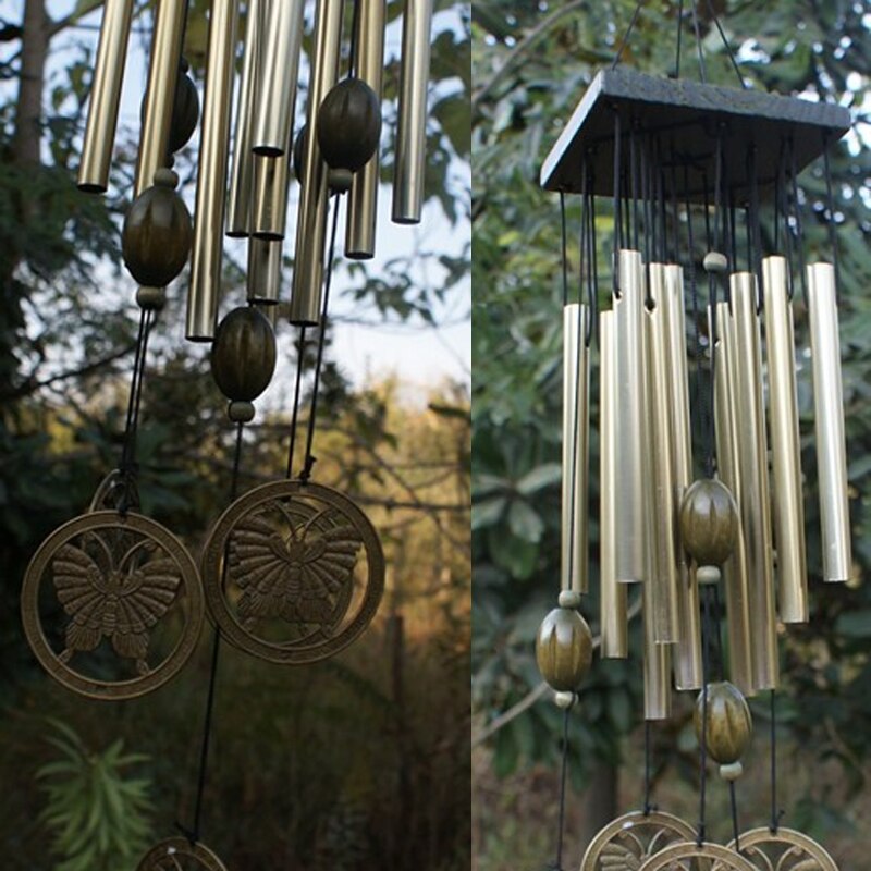 Campanas de viento para Salón al aire libre, jardín antiguo increíble, campanillas de 8/12 tubos de cobre, campanas de la capilla, decoración de hogar para colgar en la pared: 12 tubes Butterfly